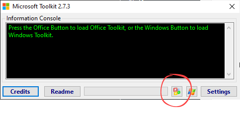 Кнопка активации Office в Microsoft Toolkit