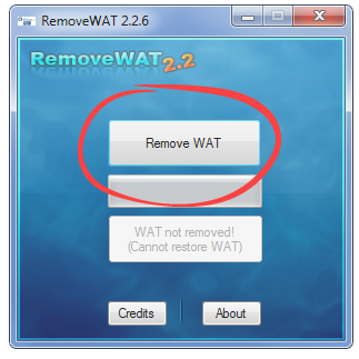 Кнопка активации Windows в RemoveWAT